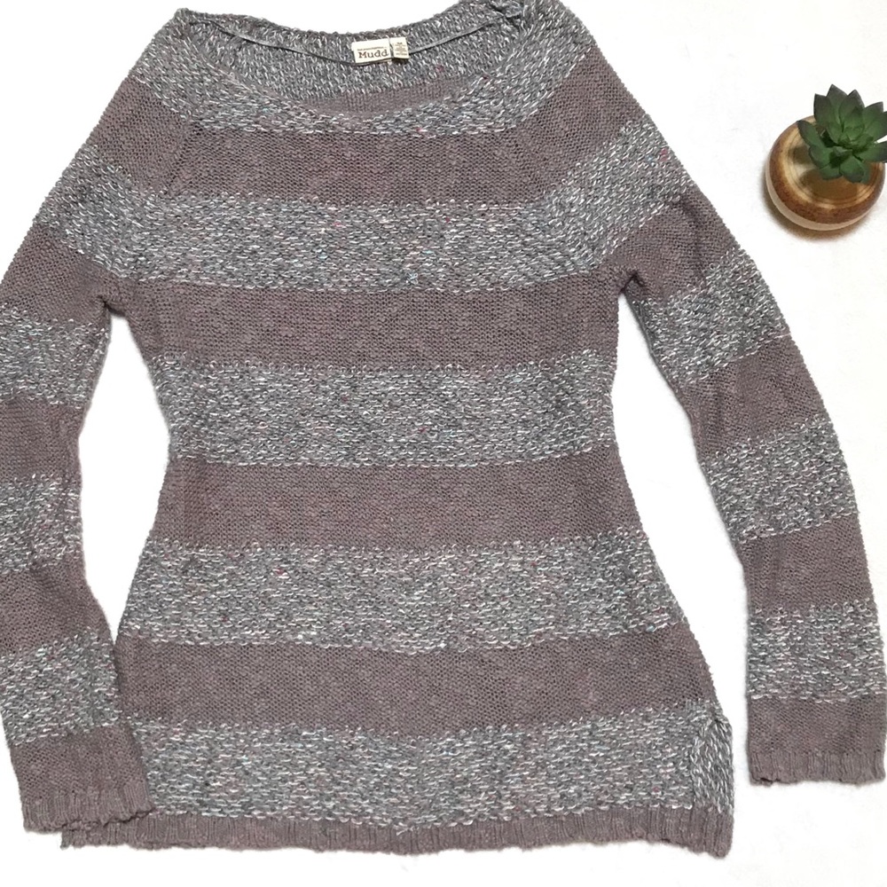 MUDD • Purple Striped Knit Sweater